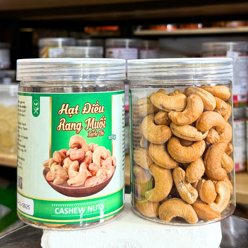 Hạt Điều Rang Muối Tách Vỏ 300g Hộp Pet