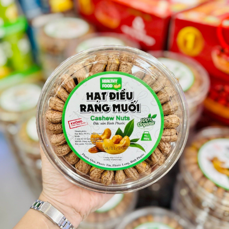 Hạt Điều Rang Muối Xếp Hoa 500g Bình Phước