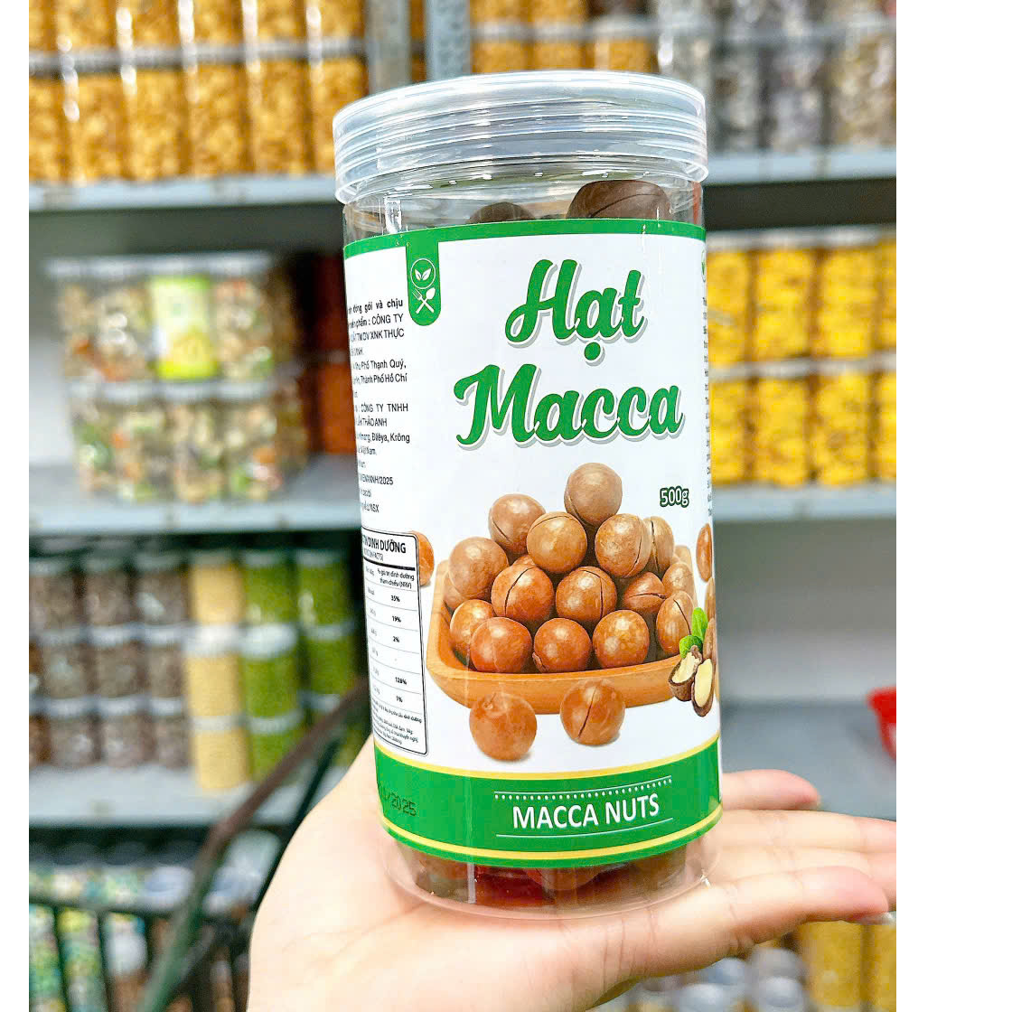 Hạt Macca Tây Nguyên Nứt Vỏ 500g Hộp
