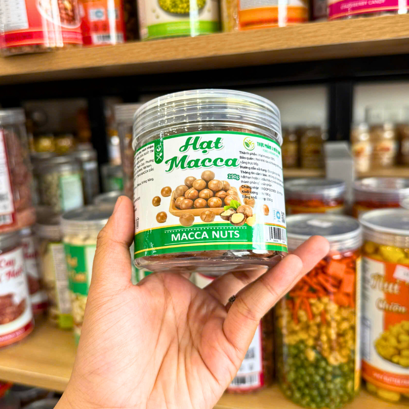Mặt trước hũ với nhãn sản phẩm và quy cách 250g