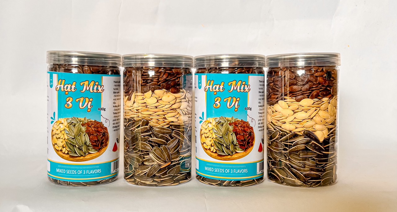 Ba loại hạt bên trong hộp nhìn rõ từ bên ngoài