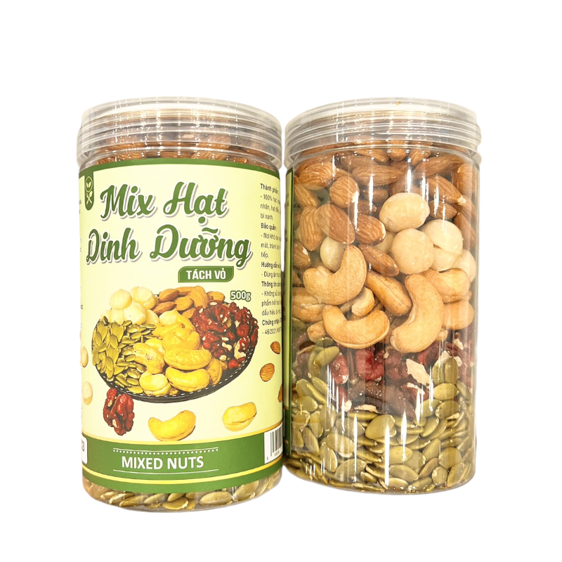 Hạt Mix 5 Vị ( Mắc ca - Hạnh Nhân - Óc Chó - Bí Xanh - Hạt Điều) Đã Tách Vỏ Loại Ngon 500g Hộp Pet – một lựa chọn đáng tham khảo trong hạt dinh dưỡng