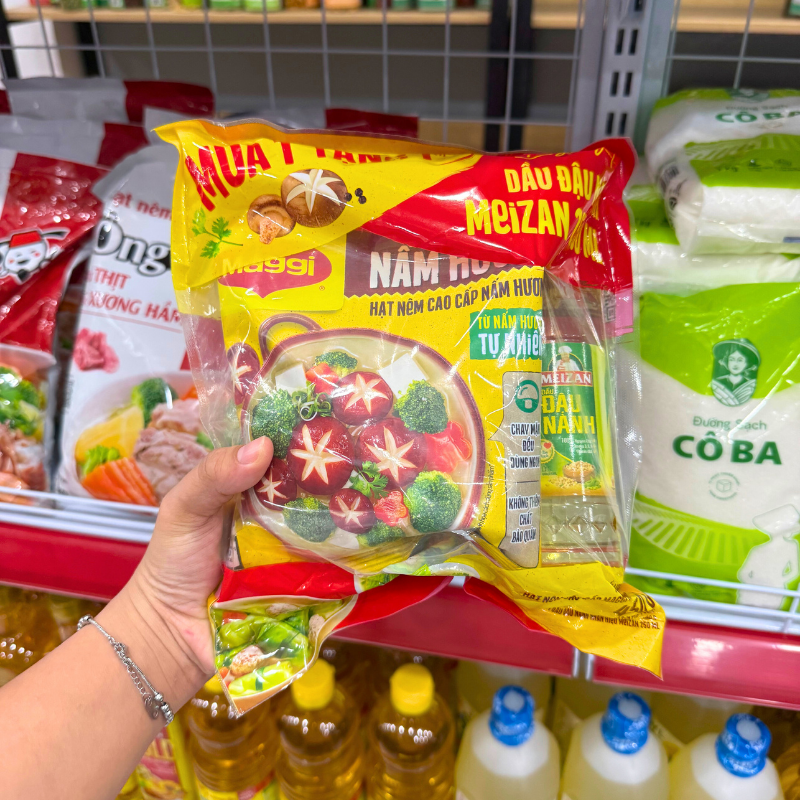 Hạt Nêm Meizan 450g - Hạt Nêm Maggi Nấm Hương Tự Nhiên - Tặng 1 Chai Dầu Đậu Nành Meizan 250ml phù hợp để tham khảo khi chọn Meizan