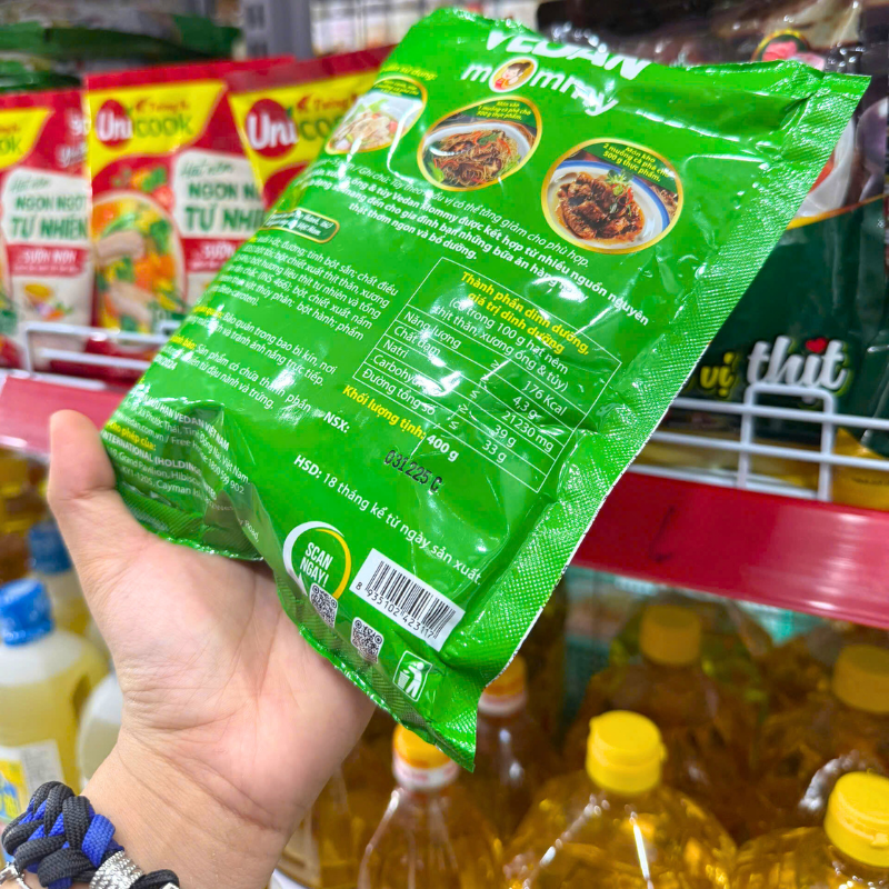 Cận cảnh thông tin thành phần và bảng dinh dưỡng