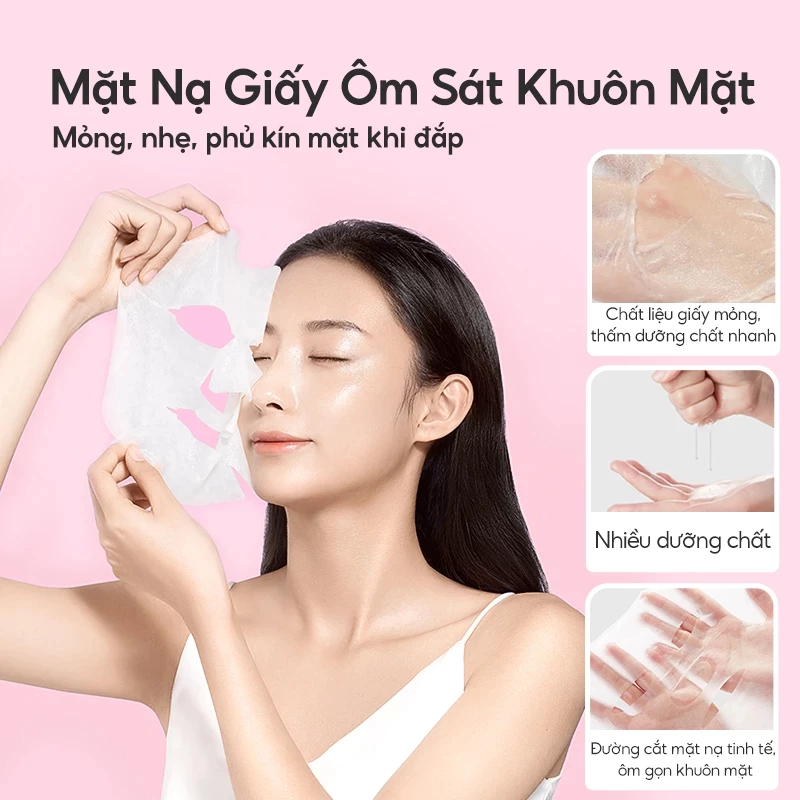 Minh họa chất giấy mỏng, ôm sát mặt và lượng tinh chất