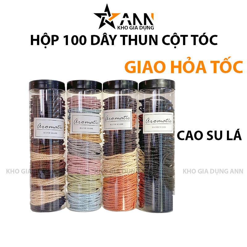 Hộp dây thun nhiều màu kèm hộp đựng dạng ống