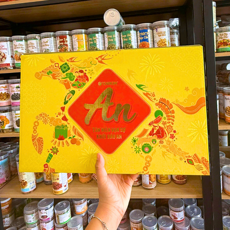 Hộp Bánh Tết Orion An Tài Lộc 2 Hộp 873,3g Gồm 6 Món