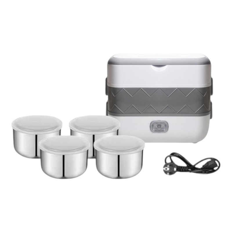 Hình ảnh Hộp Cơm Giữ Nhiệt Hâm Nóng Thức Ăn 2 Tầng 4 Ngăn 20x13x25cm trong bộ sưu tập Đồ dùng gia đình