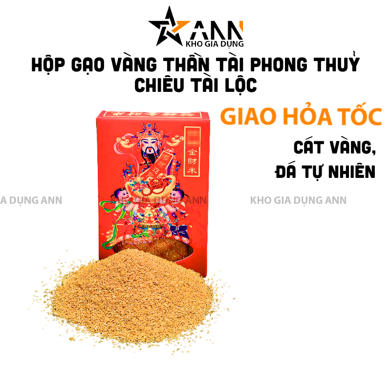 Hộp Gạo Vàng Thần Tài Phong Thuỷ Chiêu Tài Lộc