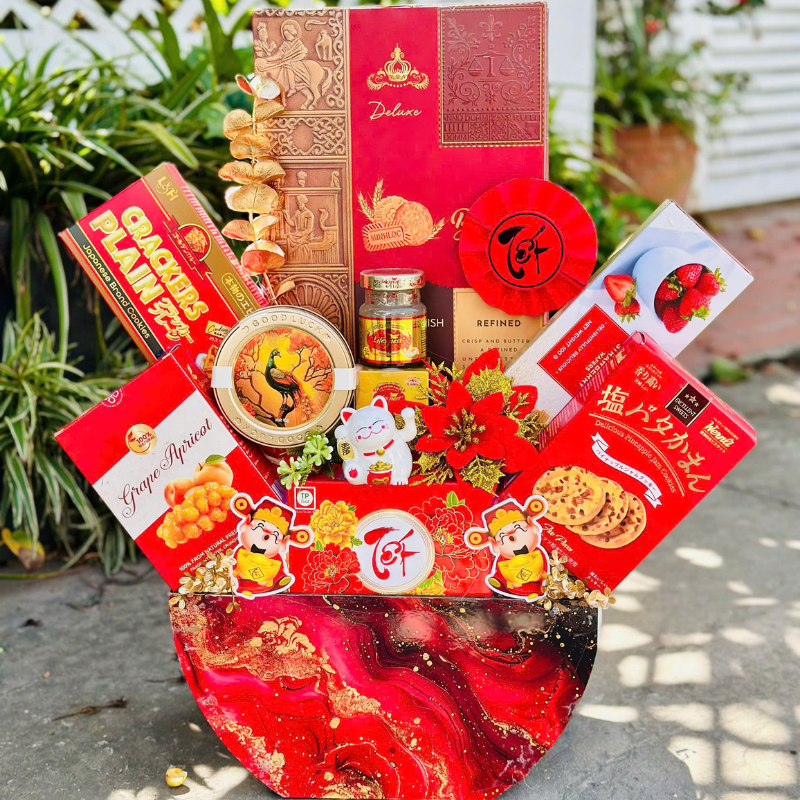 Mẫu quà bày sẵn phù hợp biếu tặng và trang trí không gian Tết