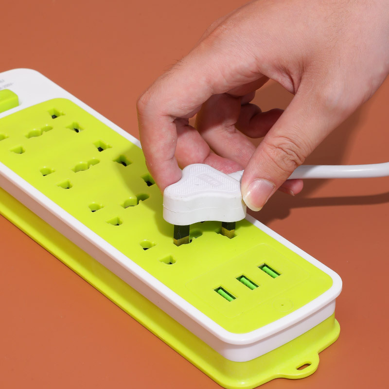 Ổ điện đa năng 6 jack + 3 cổng sạc USB ANN 22x7x2.2cm (dày 2cm)