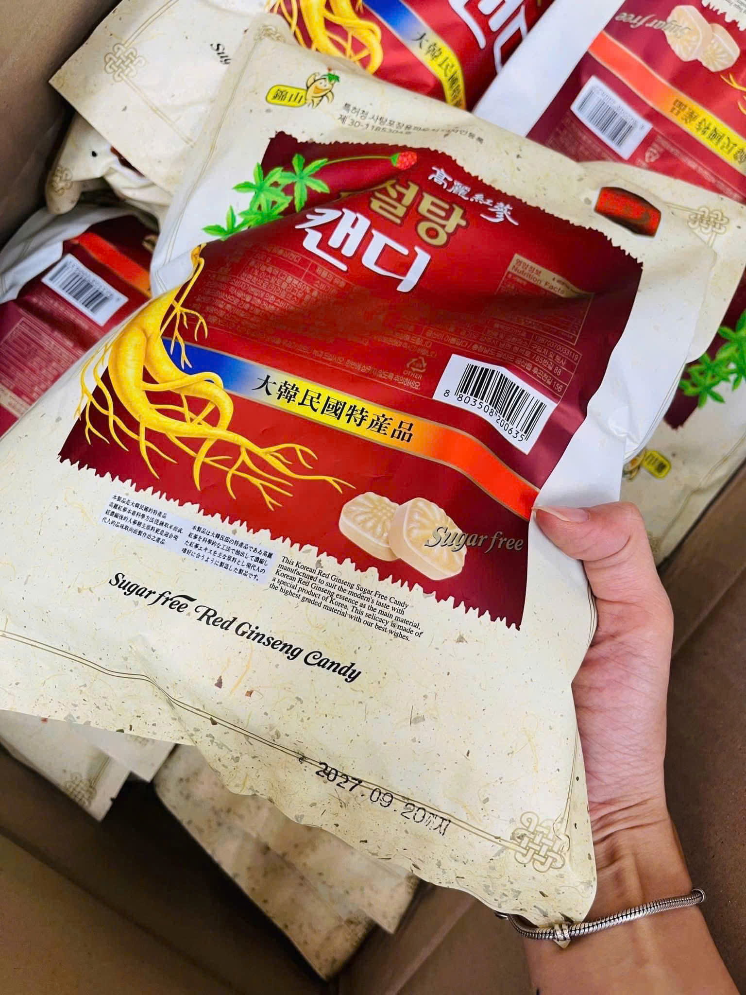 Kẹo hồng sâm không đường Hàn Quốc 500g