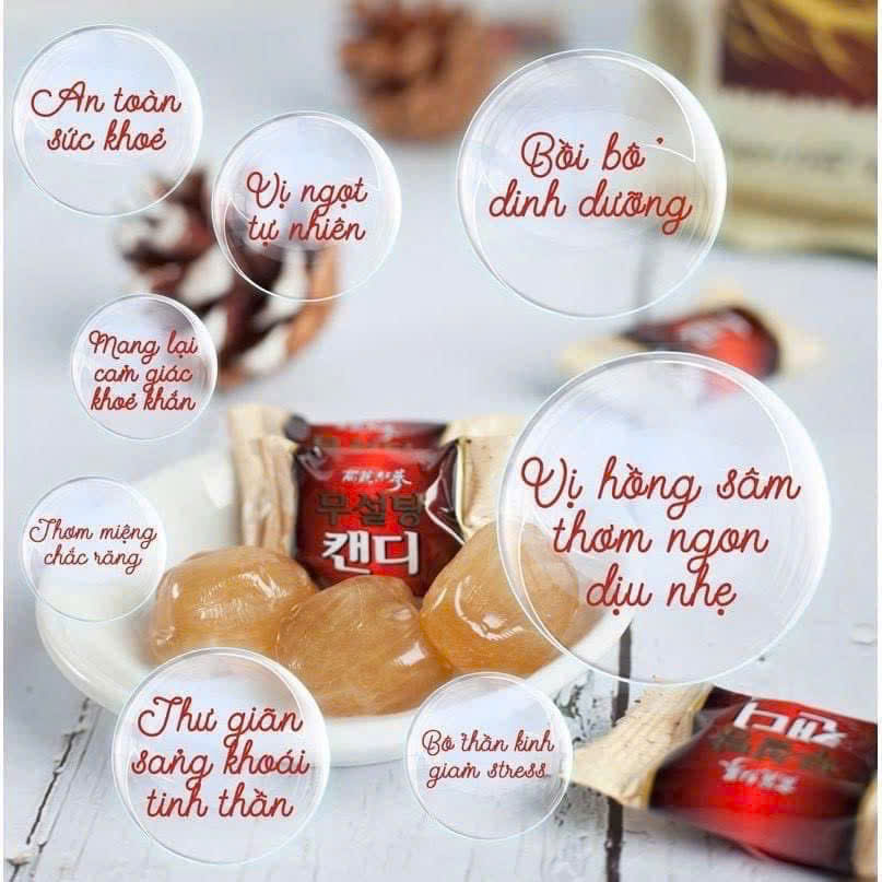 Kẹo hồng sâm không đường Hàn Quốc 500g