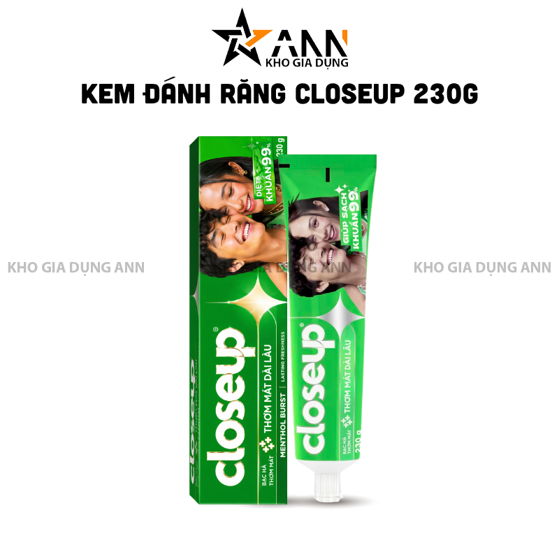 Kem Đánh Răng Closeup Bạc Hà Thơm Mát 230g
