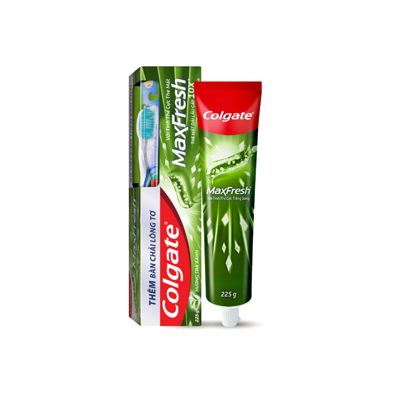 Kem Đánh Răng Colgate Maxfresh Trà Xanh 225g + Bàn Chải Colgate Lông Mềm phù hợp để tham khảo khi chọn Colgate Maxfresh