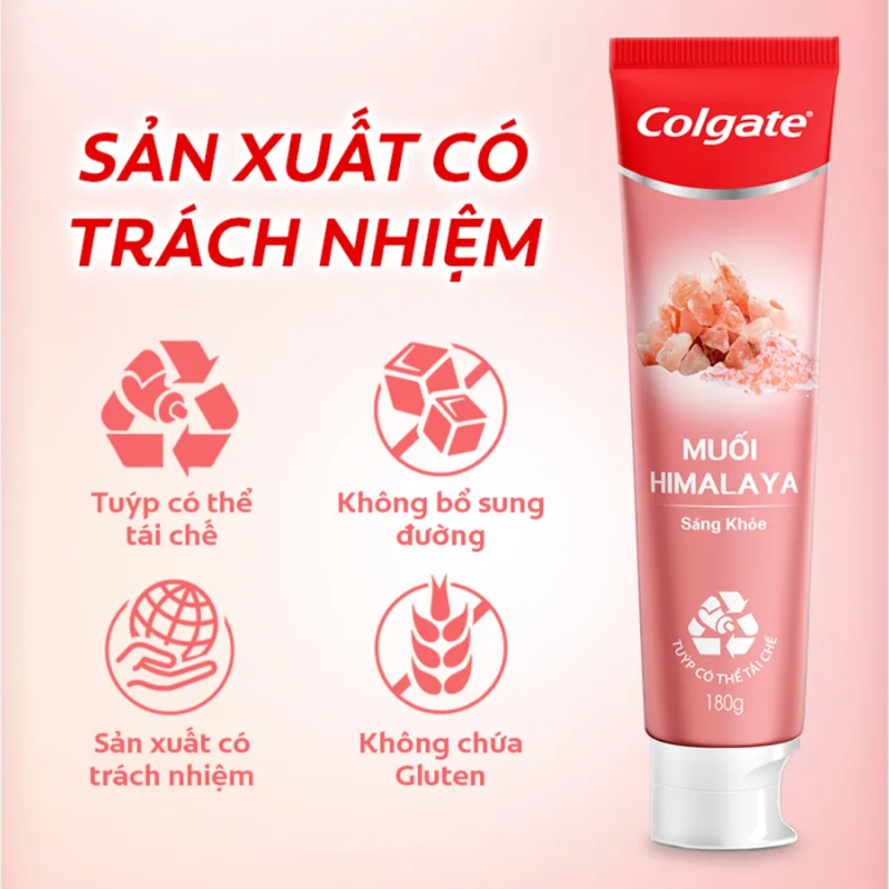 Kem Đánh Răng Colgate Muối Hồng Himalaya Healthy White 180g