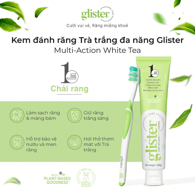 Minh hoạ kem đánh răng Trà trắng đa năng và lợi ích nổi bật