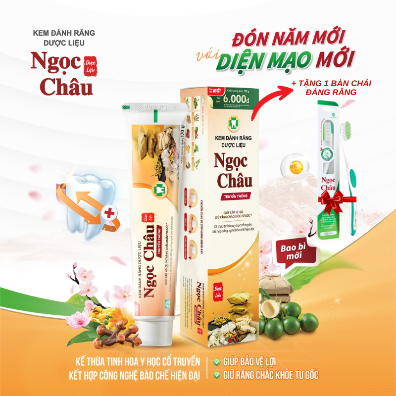 Bao bì kem đánh răng dược liệu Ngọc Châu truyền thống
