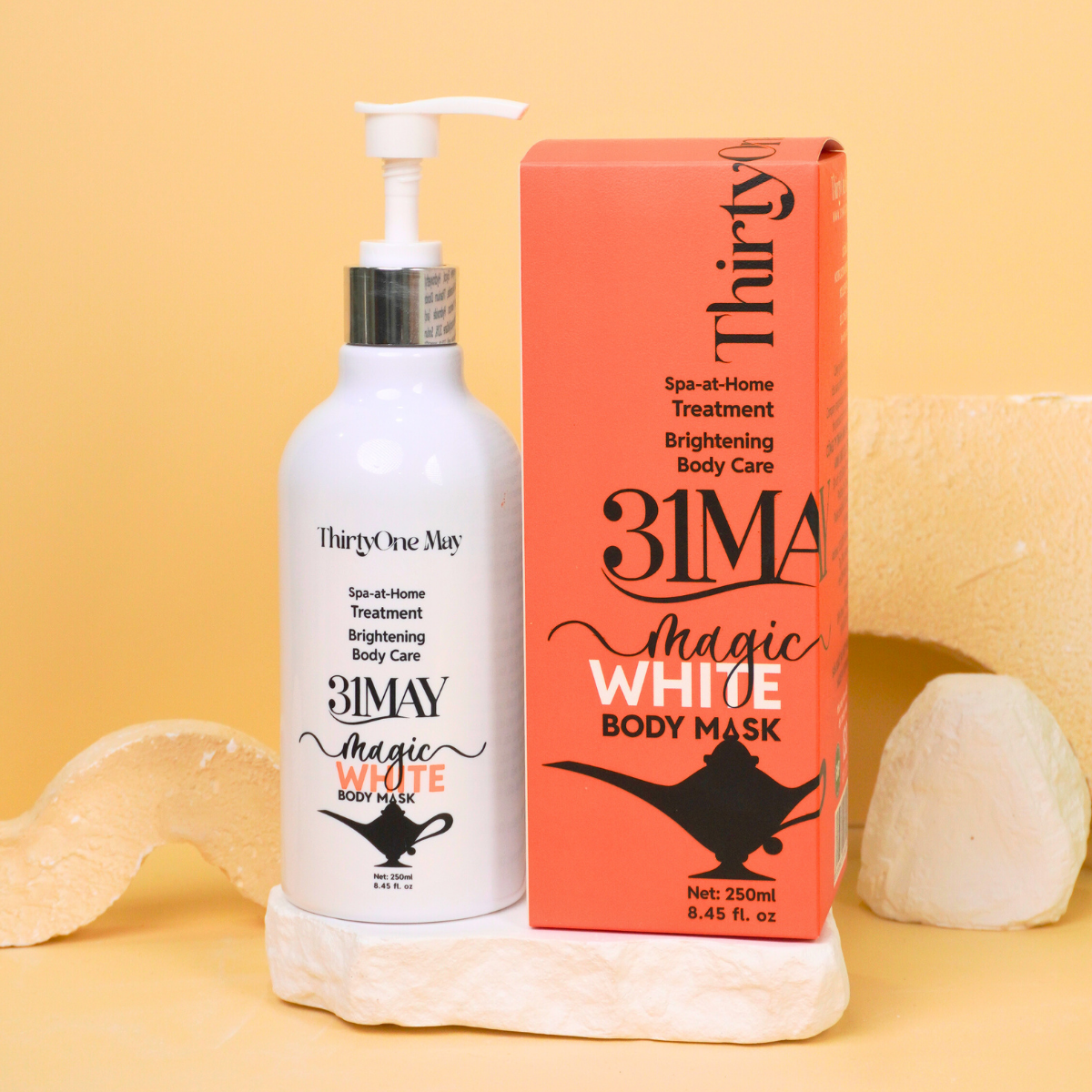 Bao bì body mask với vòi pump tiện lấy kem từng vùng da
