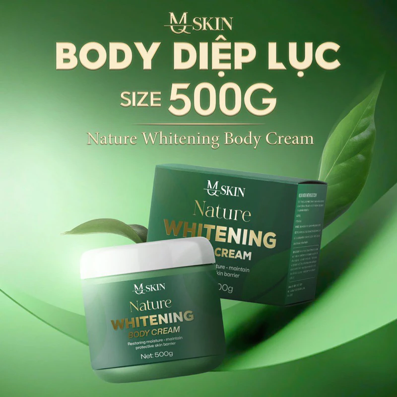 Kem Body Diệp Lục MQ Skin Nature Whitening Body Cream 500g