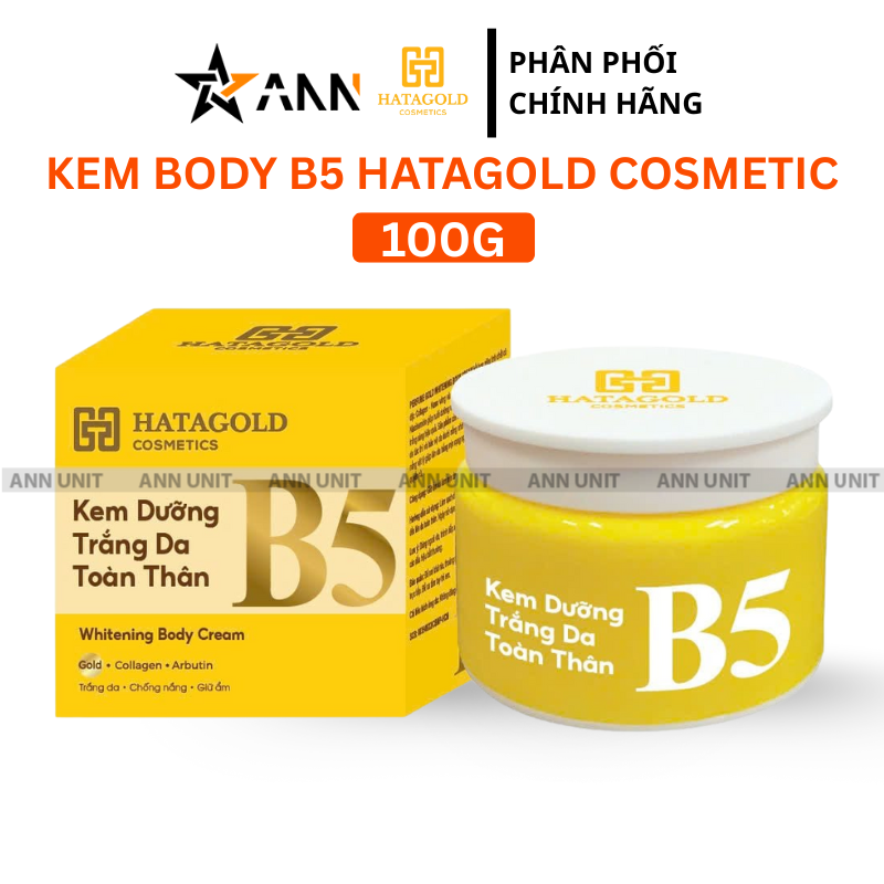 Hình sản phẩm gồm hộp và hũ 100g tông vàng đặc trưng