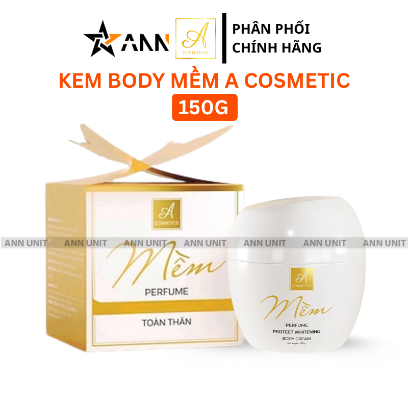 Hũ kem và hộp sản phẩm màu trắng vàng của phiên bản 150g