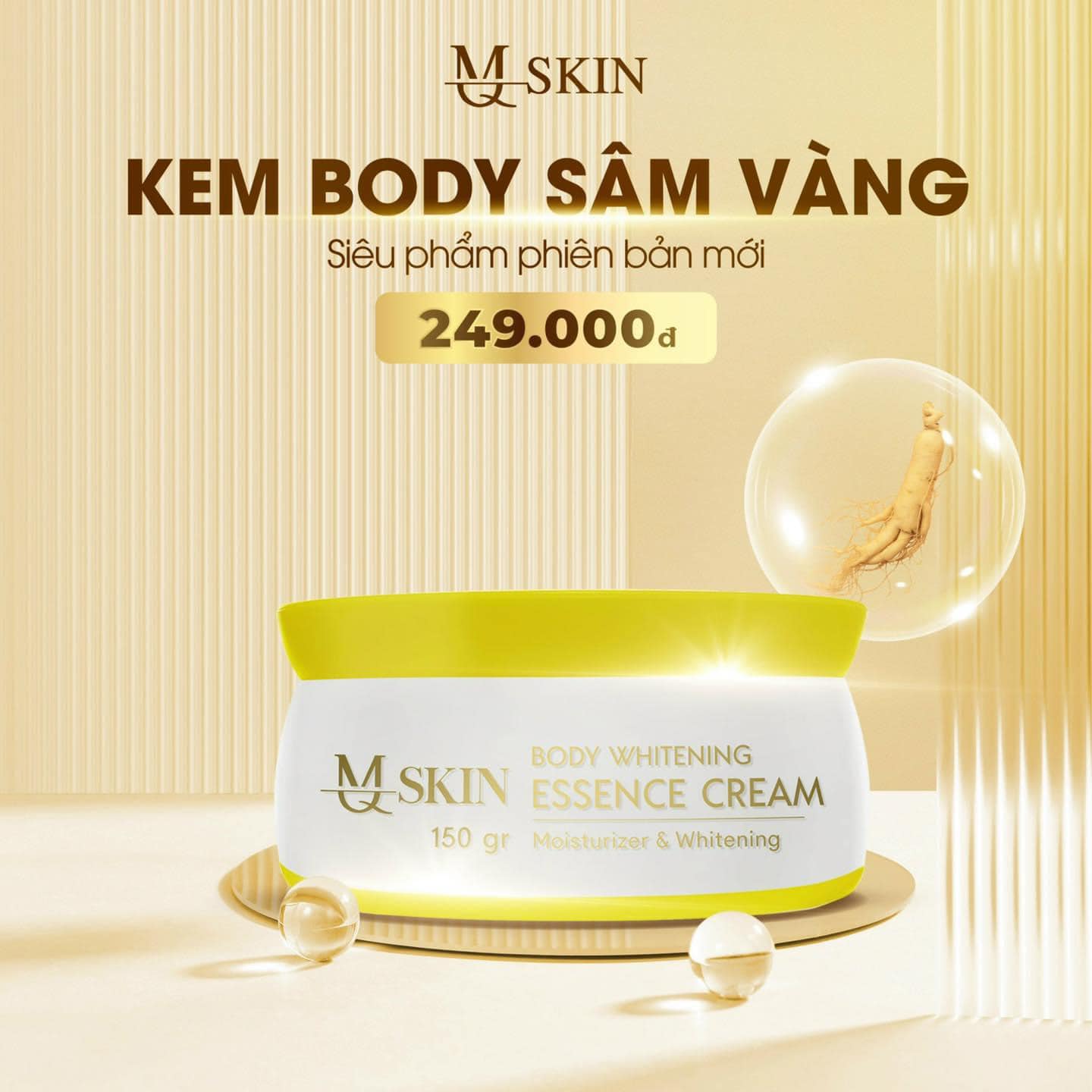 Kem Body Sâm Vàng MQ Skin Essence Cream 150g