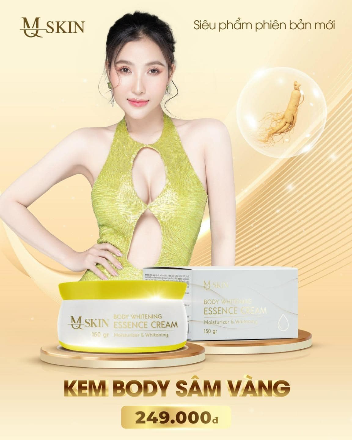 Kem Body Sâm Vàng MQ Skin Essence Cream 150g