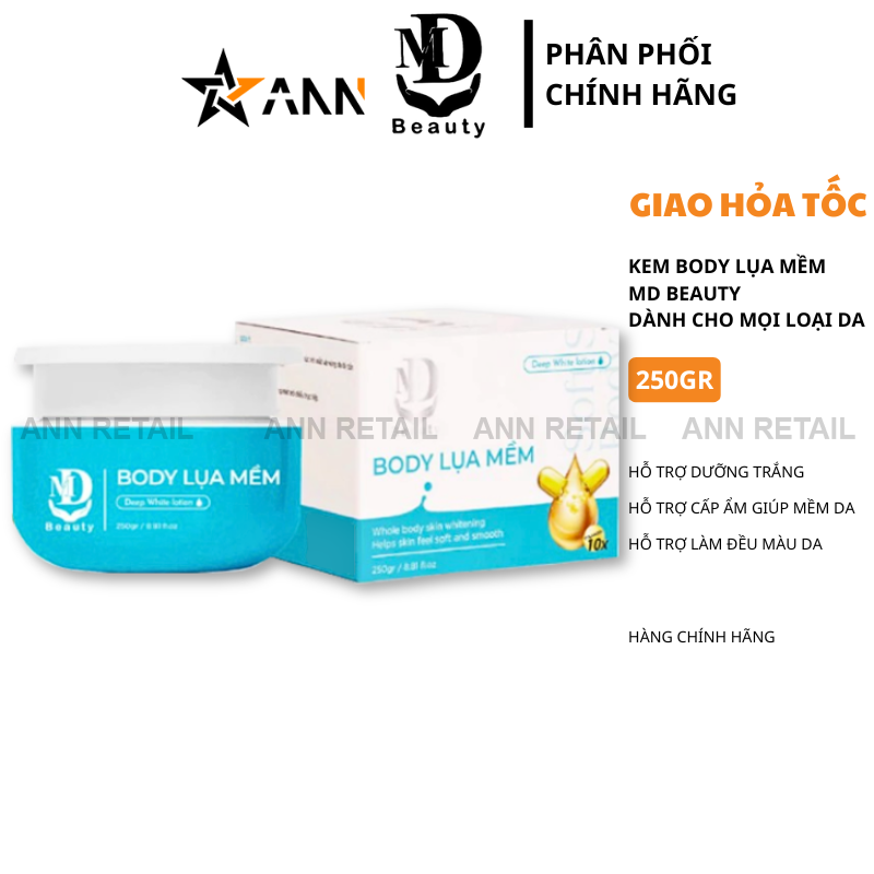 Hình ảnh hũ và hộp sản phẩm tông xanh – trắng, dung lượng 250g