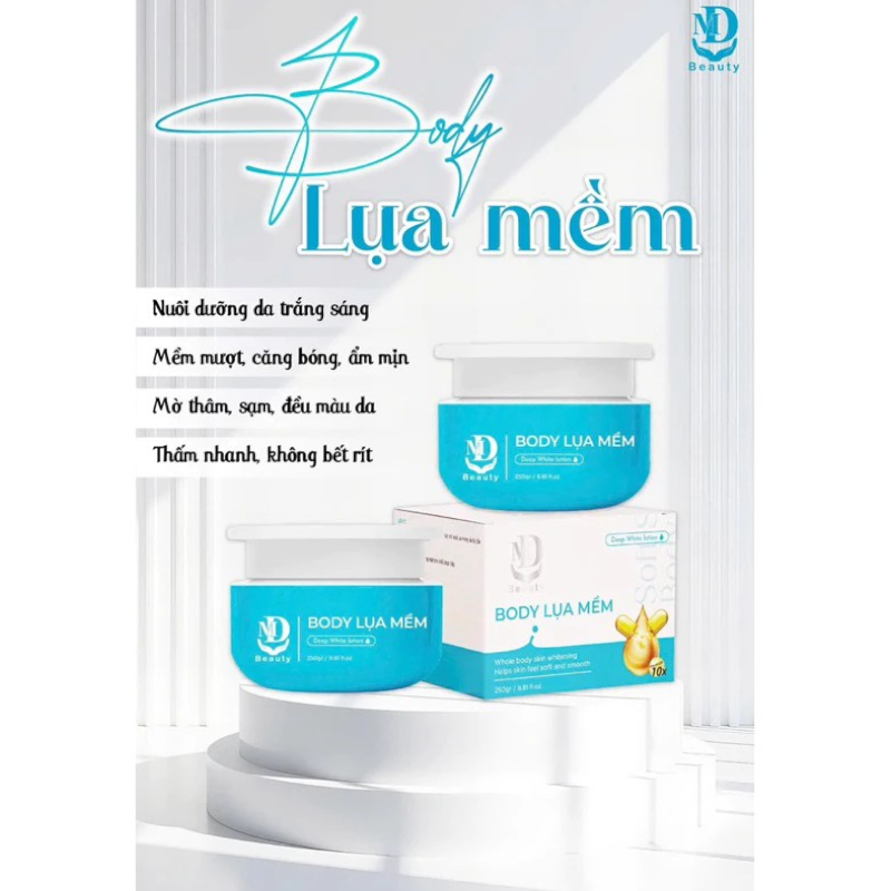 Kem Body Trắng Da Lụa Mềm MD Beauty 250g
