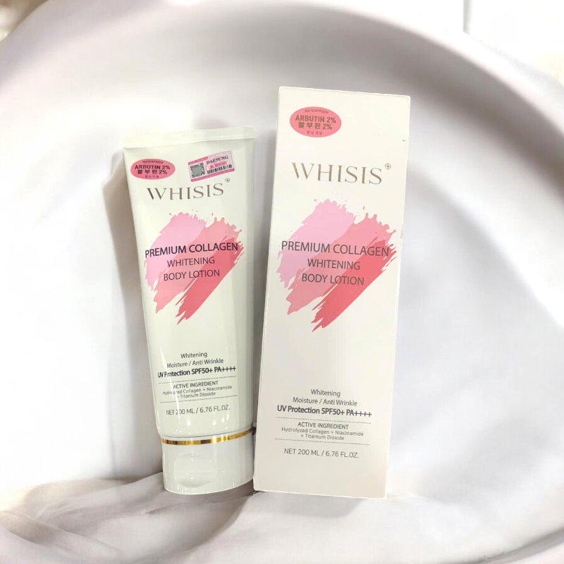 Kem dưỡng thể Whisis Premium Collagen Whitening Body Lotion 200ml SPF50+ PA++++