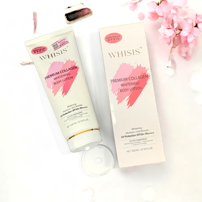 Kem dưỡng thể Whisis Premium Collagen Whitening Body Lotion 200ml SPF50+ PA++++