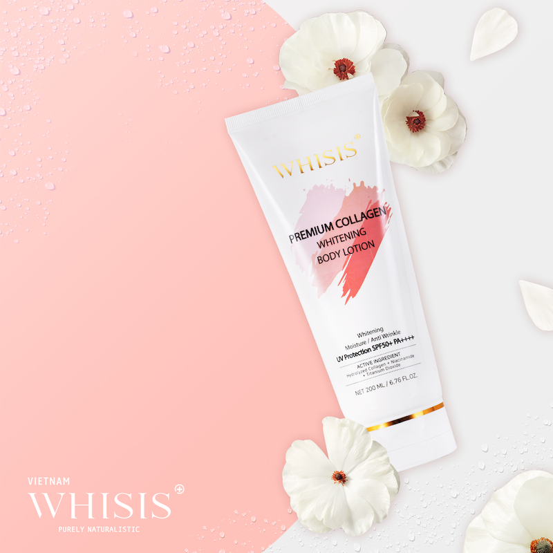 Kem dưỡng thể Whisis Premium Collagen Whitening Body Lotion 200ml SPF50+ PA++++