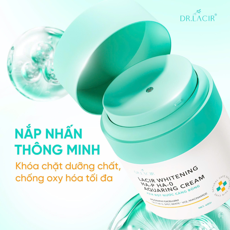 Cận cảnh nắp nhấn thông minh của hũ kem