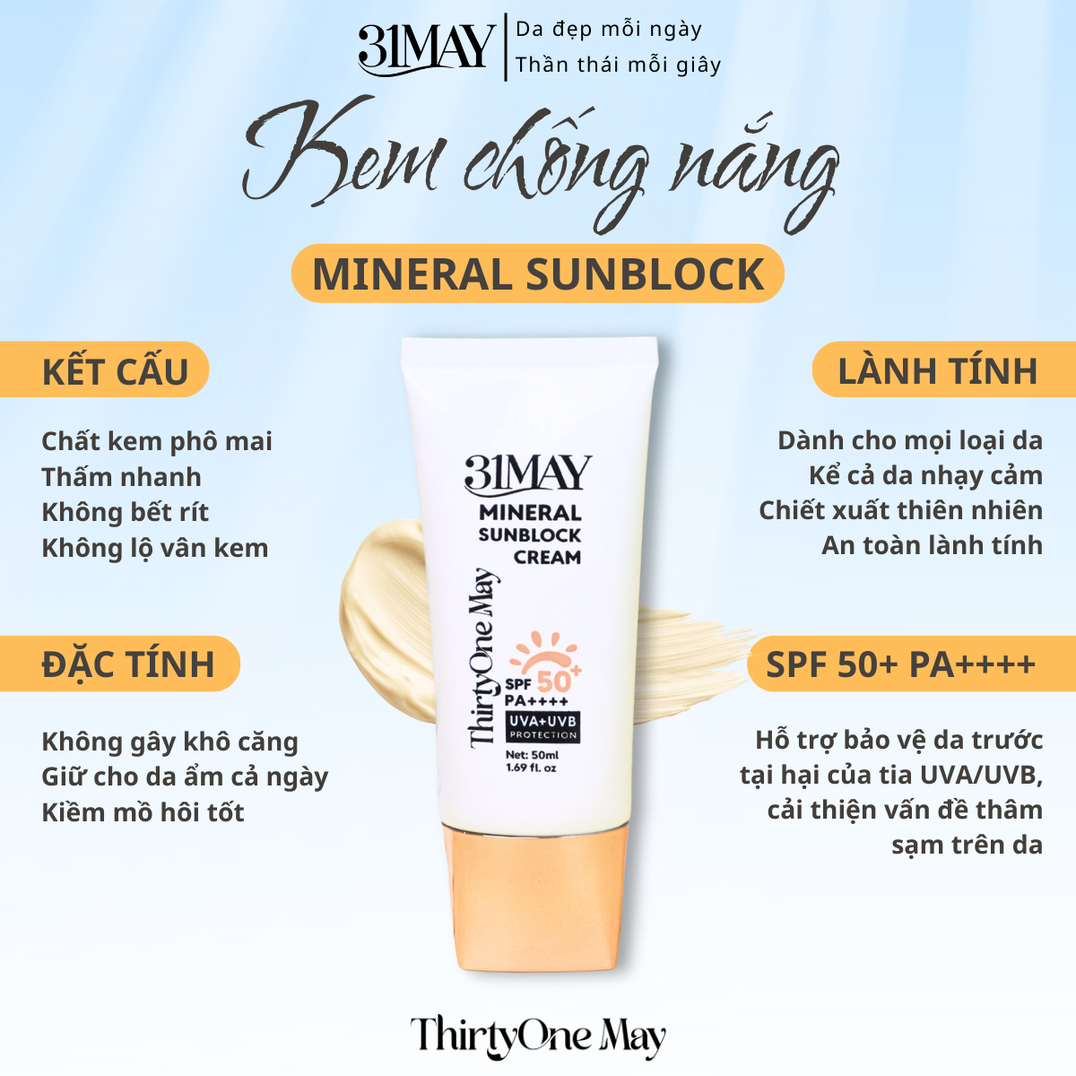 Kem Chống Nắng 31May Mineral Sunblock