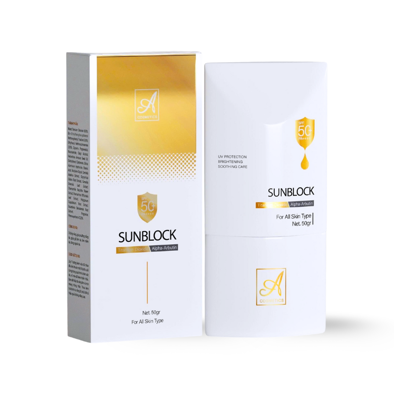 Khám phá Kem Chống Nắng A Cosmetics Ultra Violet Sunblock Mỹ Phẩm Phương Anh 50g Phiên Bản Mới thuộc nhóm Kem chống nắng da mặt