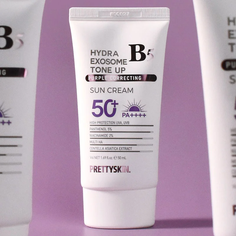 Kem Chống Nắng Pretty Skin Hydra B5 Exosome Tone Up Sun Cream 50ml Màu Tím