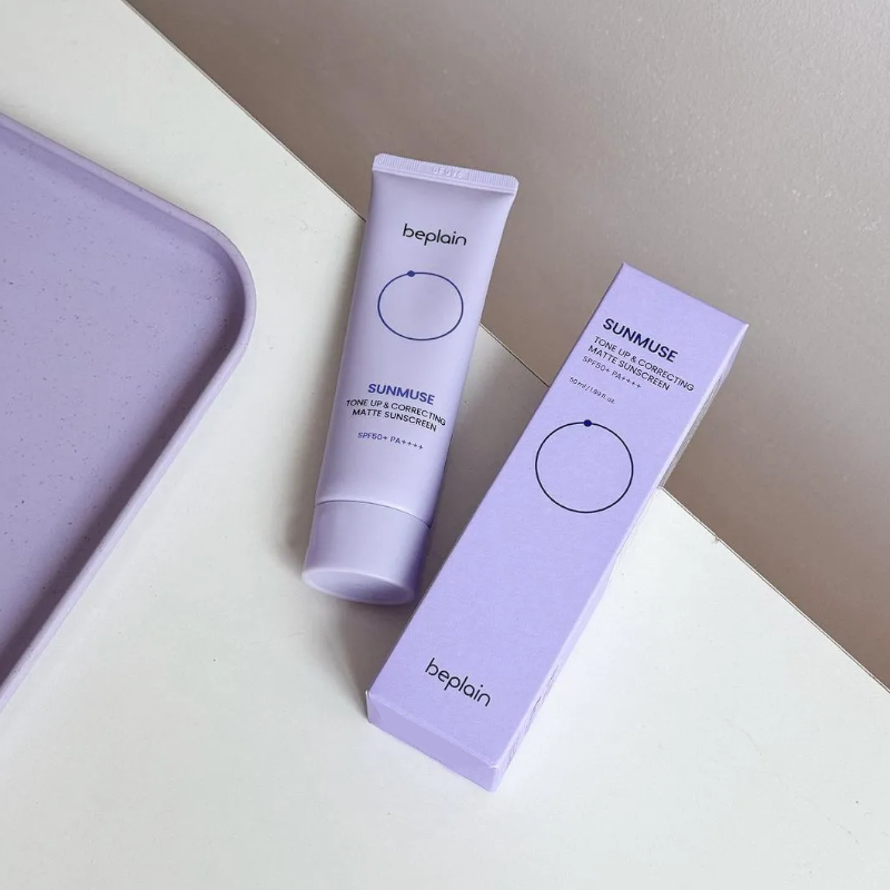 Kem Chống Nắng Beplain Sunmuse Tone Up Màu Tím 50ml Cho Da Dầu