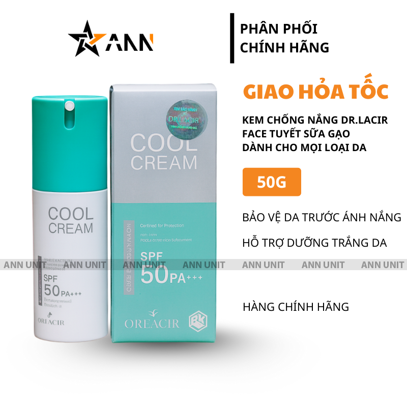 Bộ sản phẩm 50g kèm thông tin dùng cho ban ngày trên nền ảnh giới thiệu