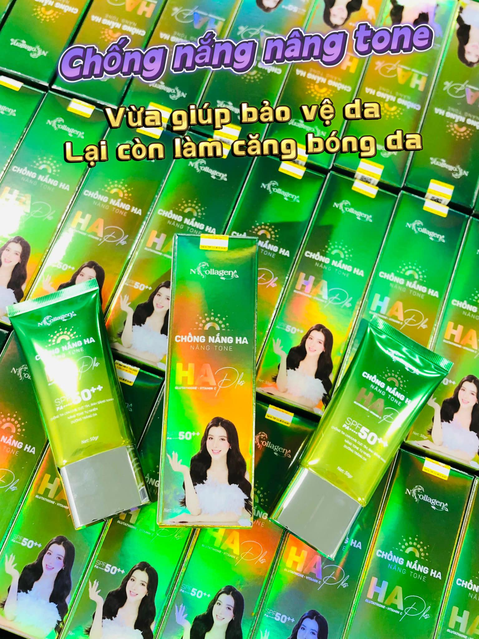 Bao bì sản phẩm HA Plus N Collagen nâng tone