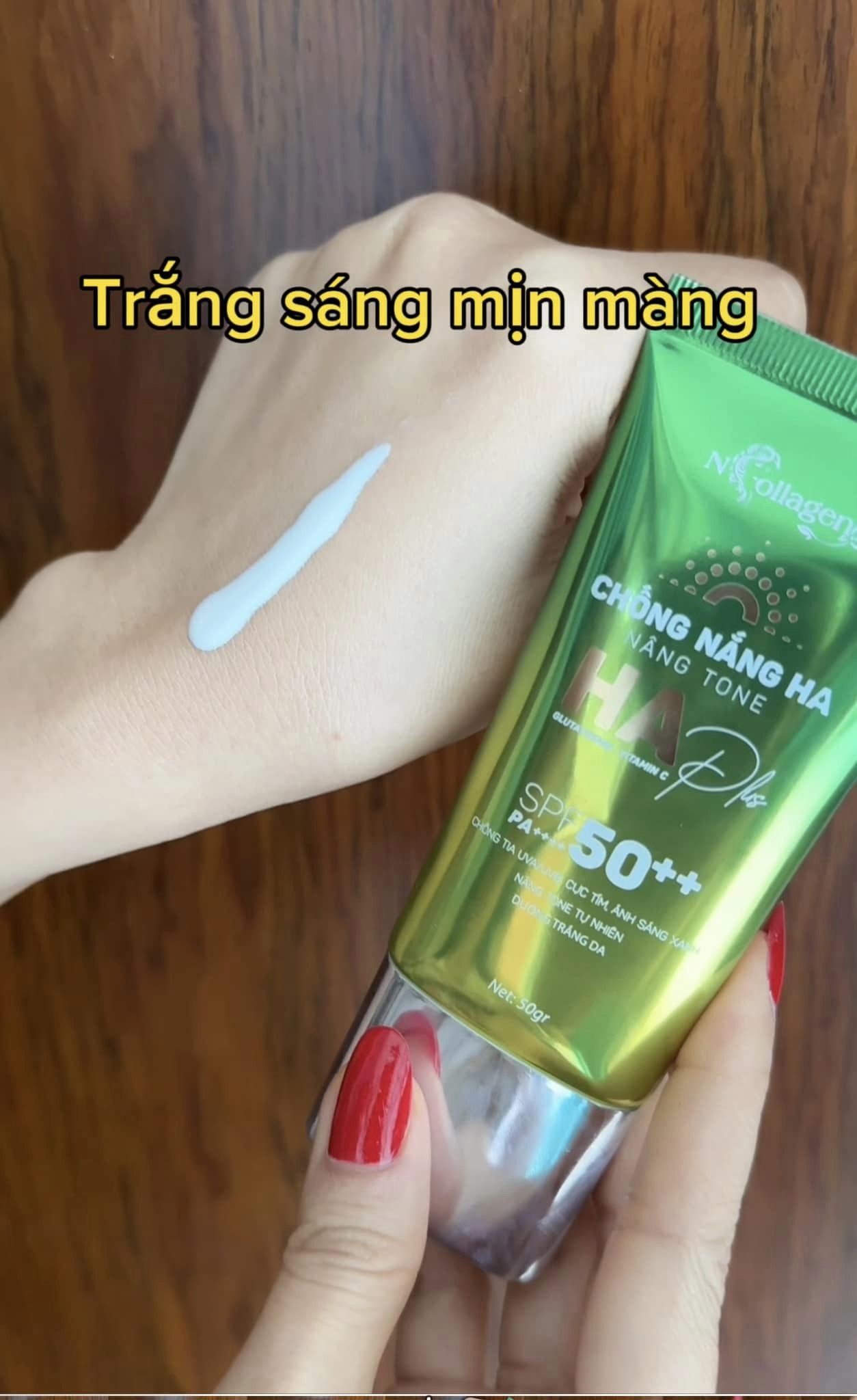 Kem Chống Nắng HA Plus N Collagen Nâng Tone SPF 50++ 50g