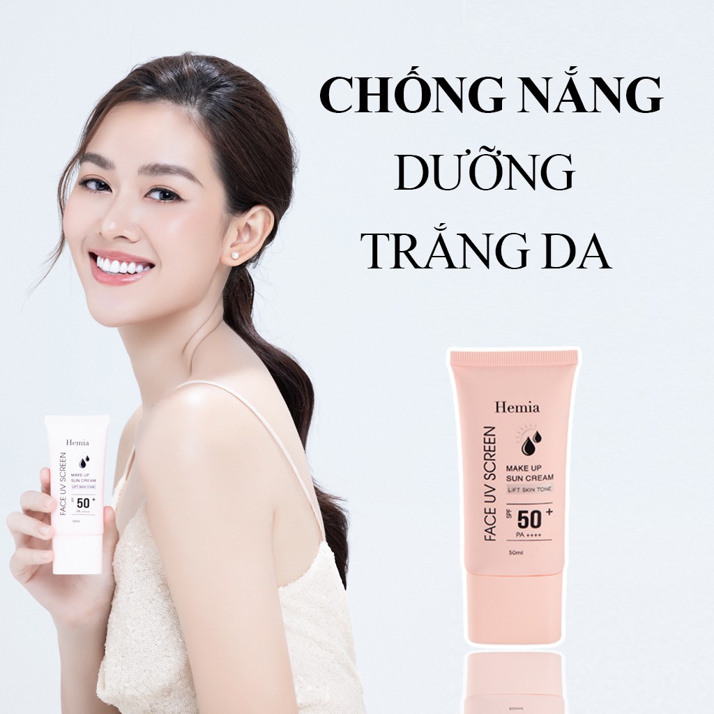 Kem chống nắng nâng tone Hemia Make Up Sun Cream SPF50+ PA++++ 50ml
