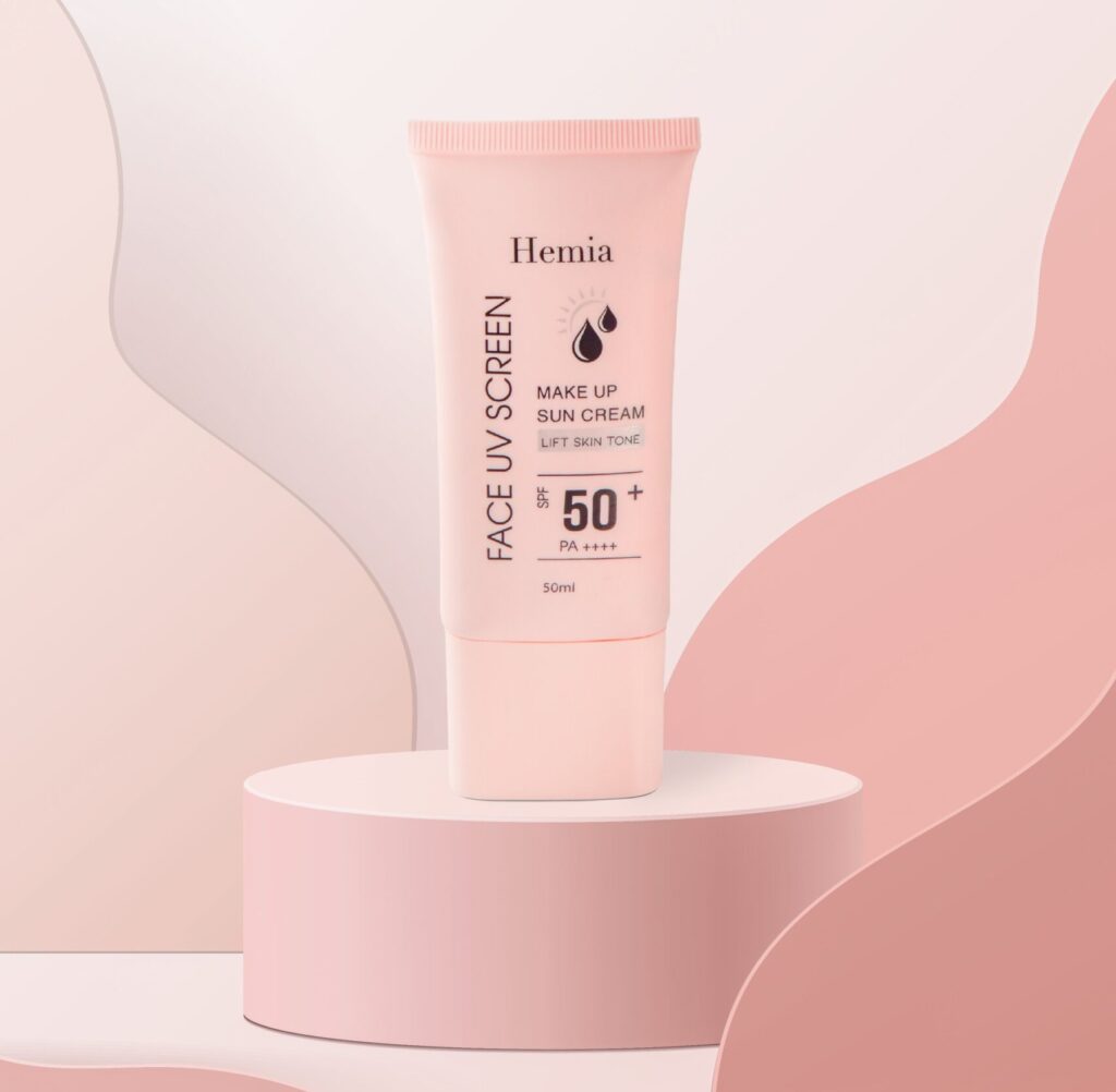 Kem chống nắng nâng tone Hemia Make Up Sun Cream SPF50+ PA++++ 50ml