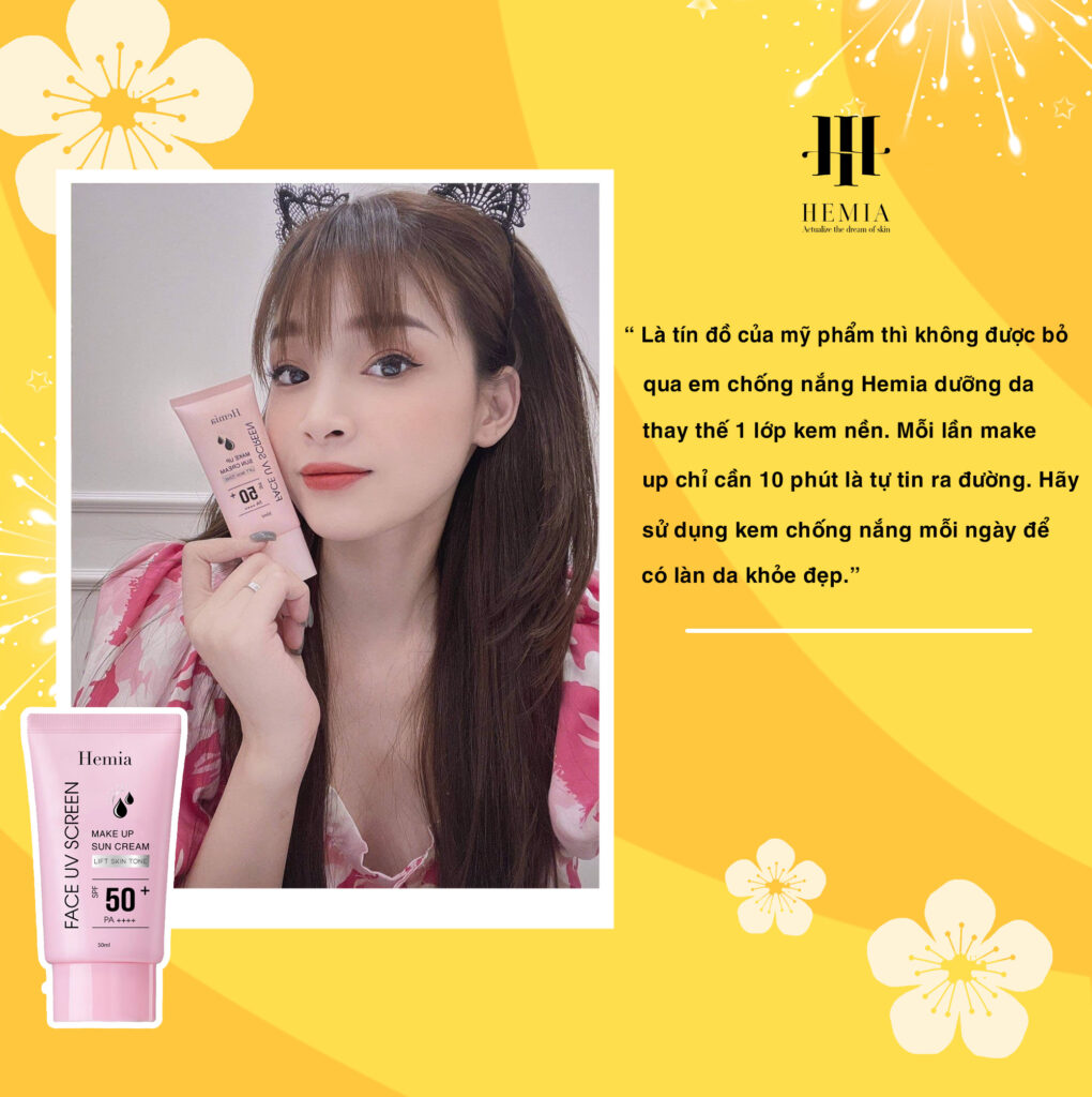 Kem chống nắng nâng tone Hemia Make Up Sun Cream SPF50+ PA++++ 50ml