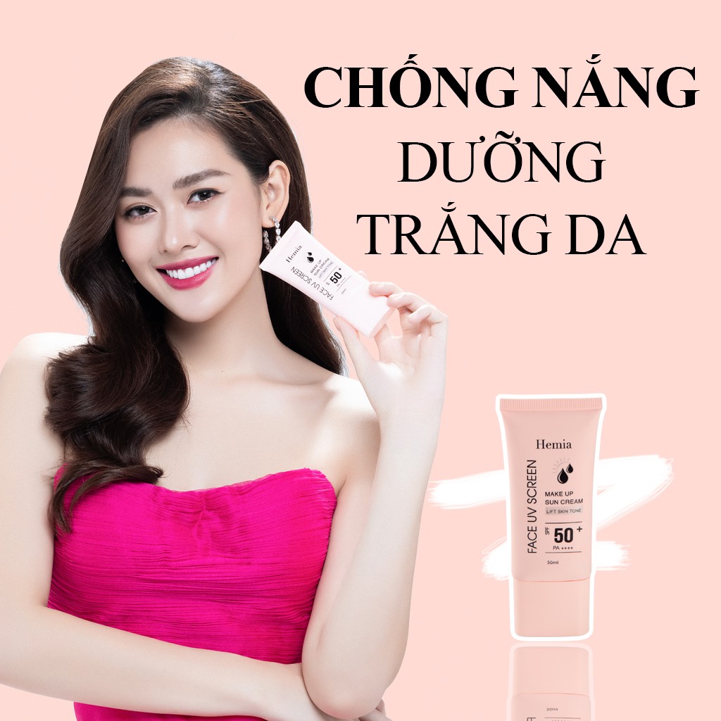 Kem chống nắng nâng tone Hemia Make Up Sun Cream SPF50+ PA++++ 50ml
