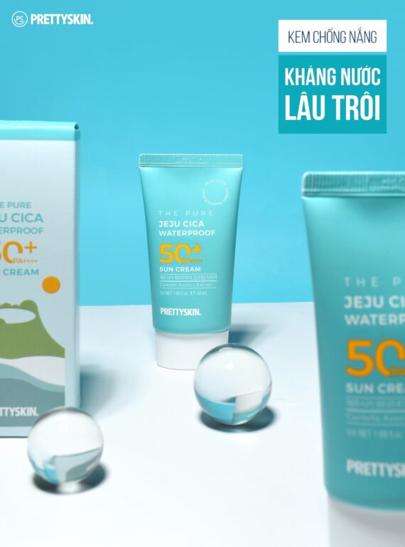 Kem Chống Nắng Kháng Nước PRETTYSKIN The Pure Jeju Cica Waterproof SPF50+ PA++++ 50ml
