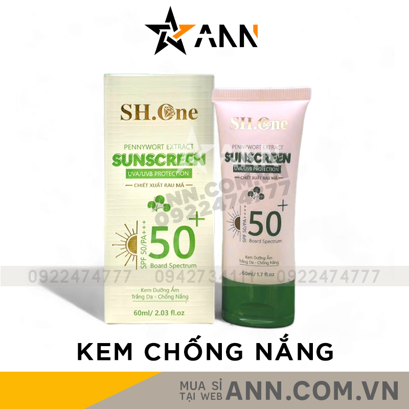 Kem Chống Nắng SH One Chiết Xuất Rau Má SPF 50+ 60ml