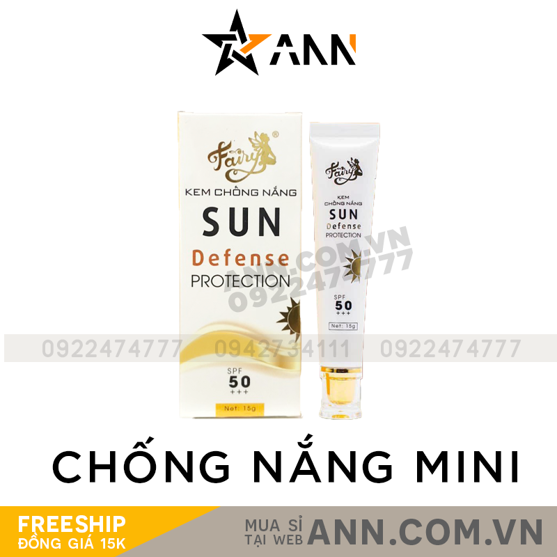Kem Chống Nắng Fairy Cosmetics Size Mini Sun Defense Protection SPF 50+++ 15g