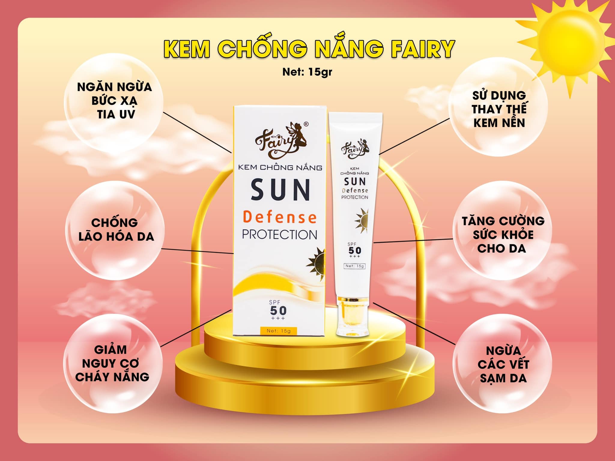 Hình ảnh hộp và tuýp SPF 50+++ dung tích 15g