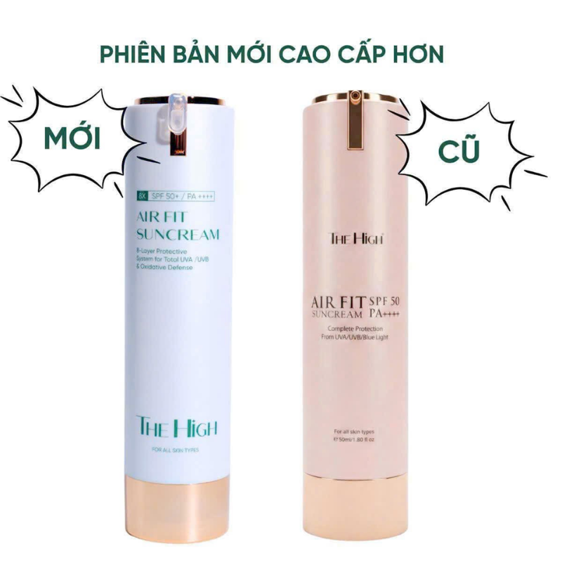 So sánh thiết kế chai mới và phiên bản cũ của dòng Air Fit Suncream